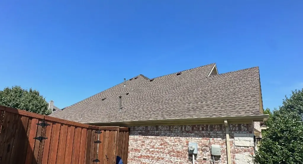 Completed roof replacement project in Wylie